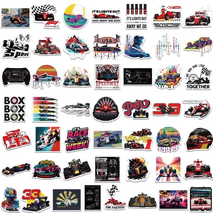 F1 Decal Stickers - Set of 50