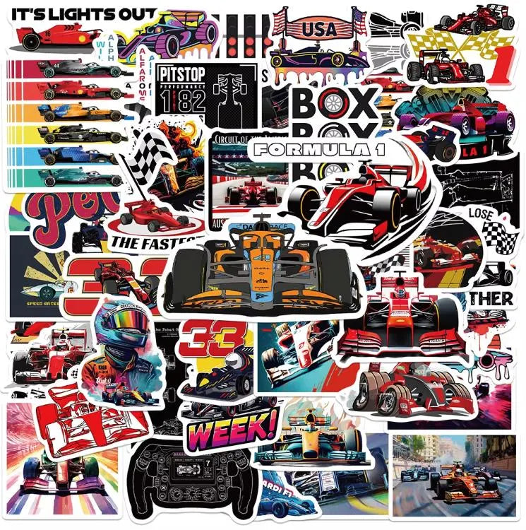 F1 Decal Stickers - Set of 50